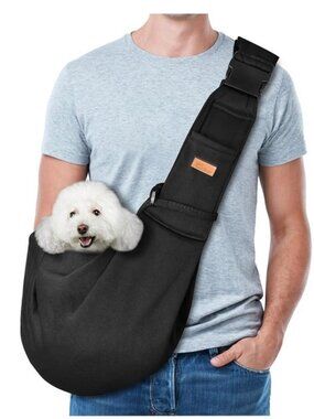 NWT CUBY BLACK GINGHAM DOG CAT PET TRAVEL SLING CARRY SMALL/MED PETS